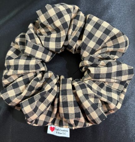 "Black & Cream" Polka Dot" XL Scrunchie