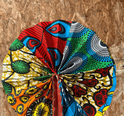 Peacock/Floral Print African Fan