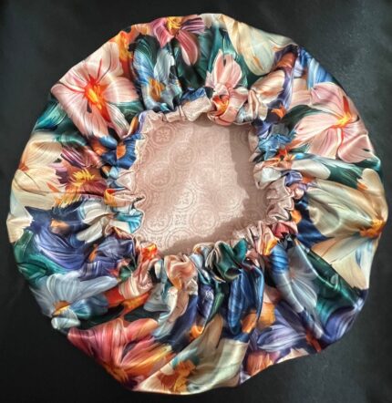 Medium floral satin bonnet